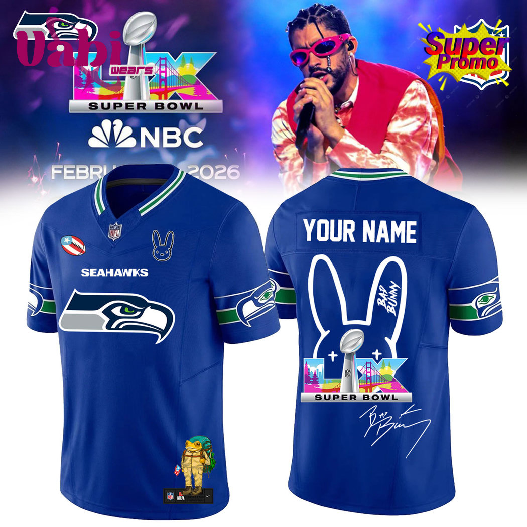 Seattle Seahawks x Bad Bunny Super Bowl Special Football Jersey Seattle Seahawks x Bad Bunny Super Bowl Special Football Jersey