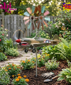 WWII Shark Mouth Fighter Garden Wind Spinner