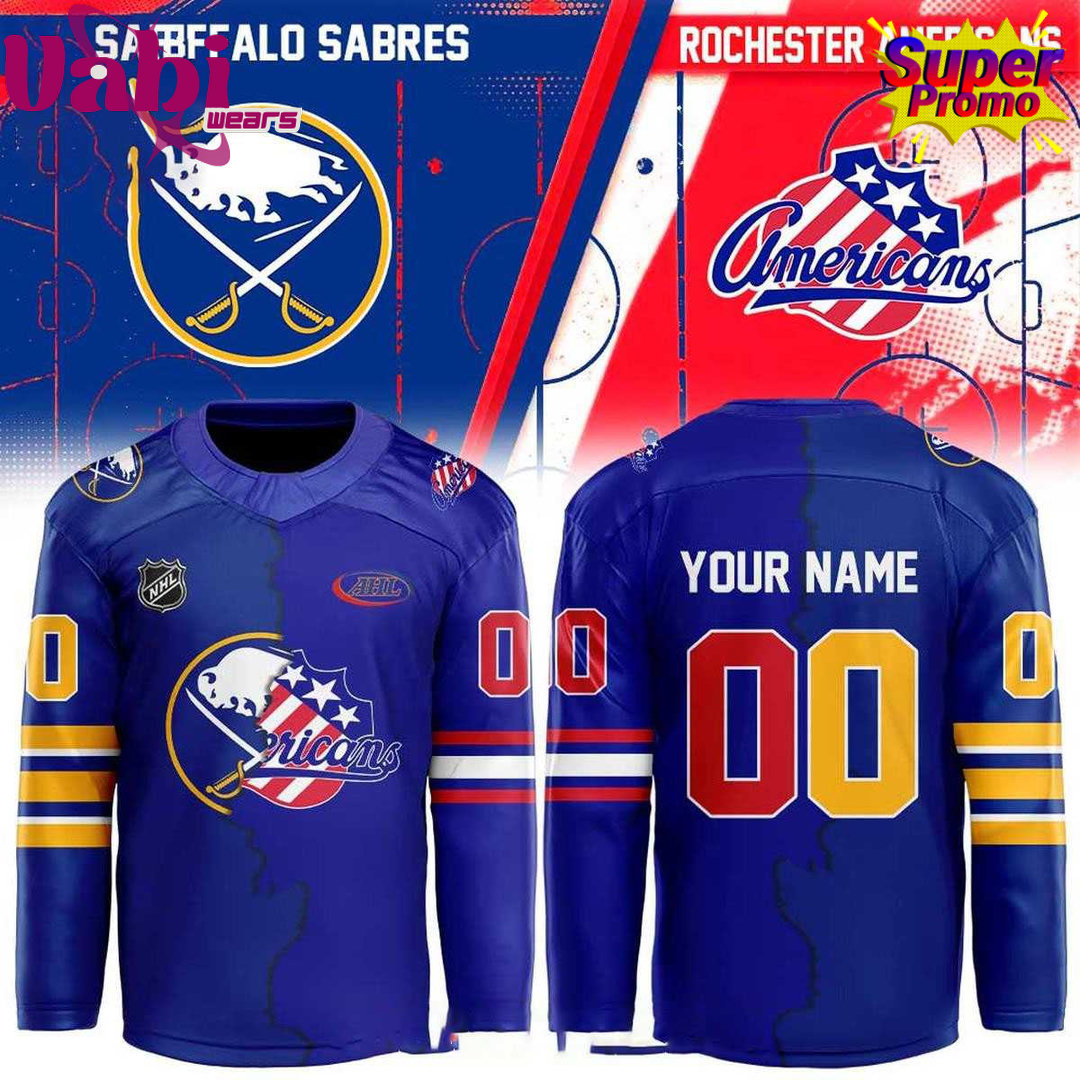 Buffalo Sabres Rochester Americans Mashup Night 2026 Hockey Jersey Buffalo Sabres Rochester Americans Mashup Night 2026 Hockey Jersey