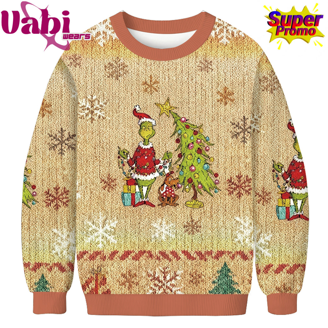 Grinchmas Whimsical Tree Christmas Ugly Sweater Grinchmas Whimsical Tree Christmas Ugly Sweater