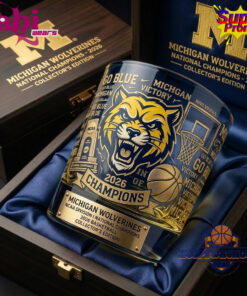 Michigan Wolverines 2026 Basketball National Champions Collector’s Edition Whiskey Glass