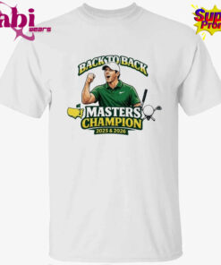 Rory McIlroy Back to Back Masters Champion 2025 2026 T Shirt 1.jpg