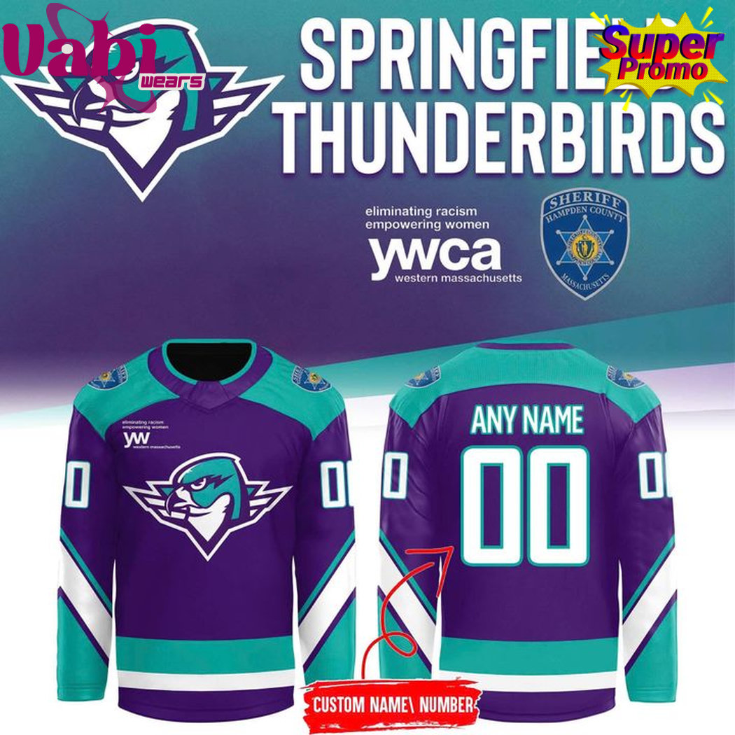Springfield Thunderbirds Purple Warm-up Hockey Jersey Springfield Thunderbirds Purple Warm-up Hockey Jersey