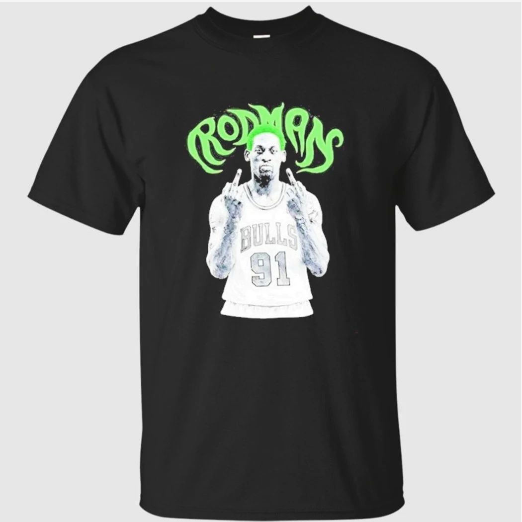 Dennis Rodman Chicago Bulls NBA basketball legend middle finger T-Shirt Dennis Rodman Chicago Bulls NBA basketball legend middle finger T-Shirt