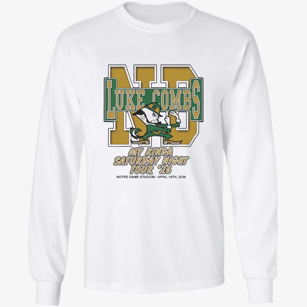 Luke Combs South Bend Indiana 2026 Tour Merch Tee At Notre Dame Stadium April 18 2026 Notre Dame Fighting Irish Big Logo T-Shirt Luke Combs South Bend Indiana 2026 Tour Merch Tee At Notre Dame Stadium April 18 2026 Notre Dame Fighting Irish Big Logo T-Shirt