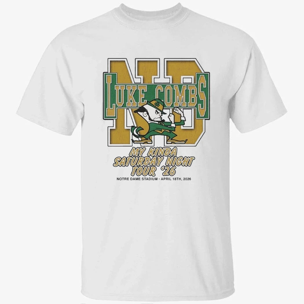 Luke Combs South Bend Indiana 2026 Tour Merch Tee At Notre Dame Stadium April 18 2026 Notre Dame Fighting Irish Big Logo T-Shirt Luke Combs South Bend Indiana 2026 Tour Merch Tee At Notre Dame Stadium April 18 2026 Notre Dame Fighting Irish Big Logo T-Shirt