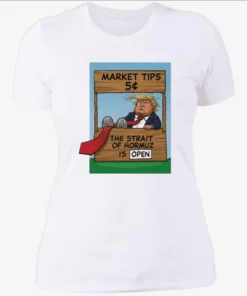 Market Tips 5¢ The Strait Of Hormuz Is Open Trump Parody Womenshirt.webp