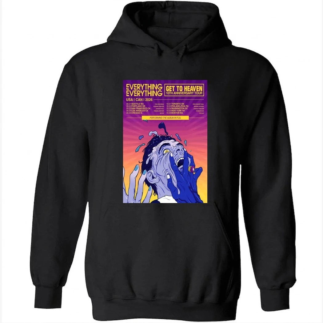 Everything Everything Get To Heaven 10th Anniversary Tour 2026 Poster Shirt Everything Everything Get To Heaven 10th Anniversary Tour 2026 Poster Shirt