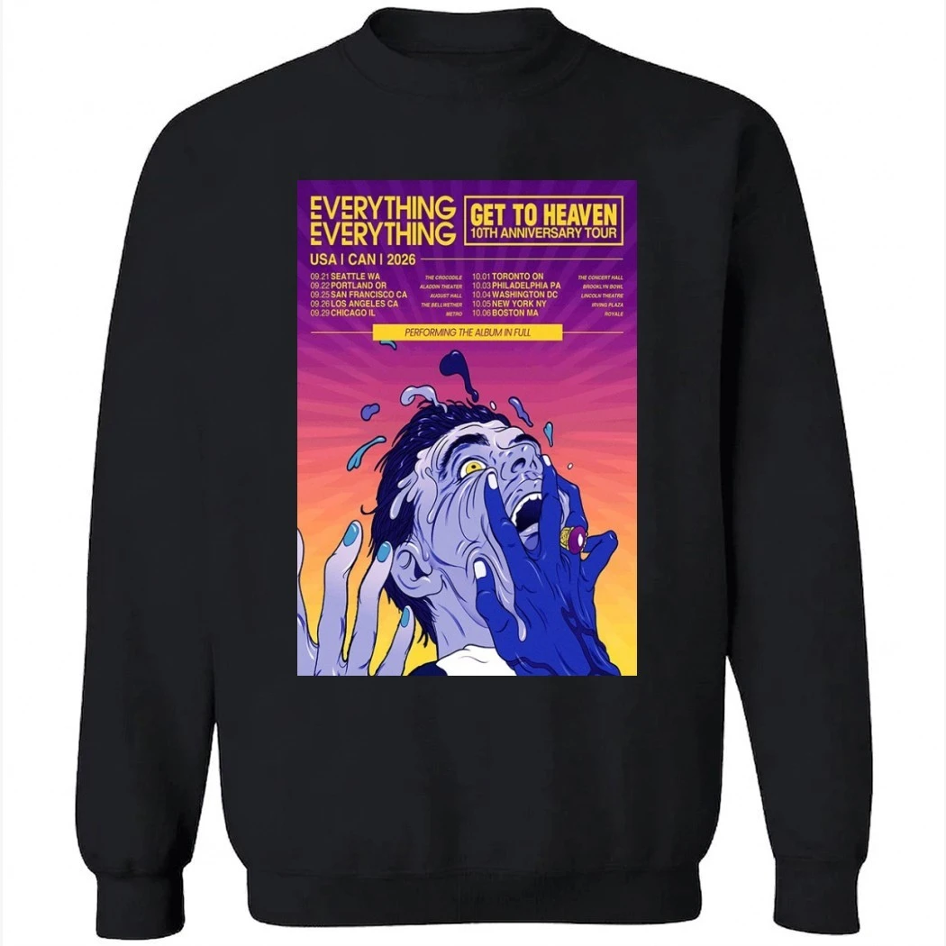 Everything Everything Get To Heaven 10th Anniversary Tour 2026 Poster Shirt Everything Everything Get To Heaven 10th Anniversary Tour 2026 Poster Shirt