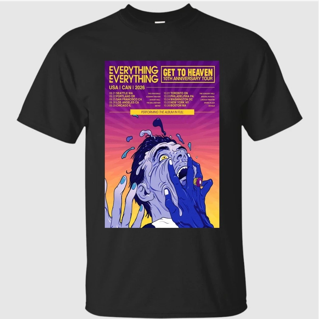 Everything Everything Get To Heaven 10th Anniversary Tour 2026 Poster Shirt Everything Everything Get To Heaven 10th Anniversary Tour 2026 Poster Shirt