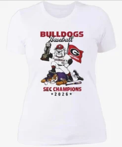 Official Georgia Bulldogs 2026 NCAA Sec Champions White Mascot Womenshirt.webp