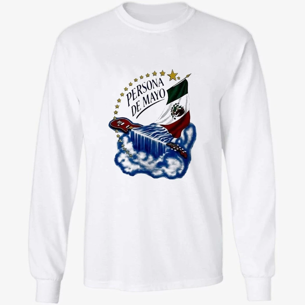 Persona de Mayo Mexican flag Guitar Waterfall Stars Shirt Persona de Mayo Mexican flag Guitar Waterfall Stars Shirt