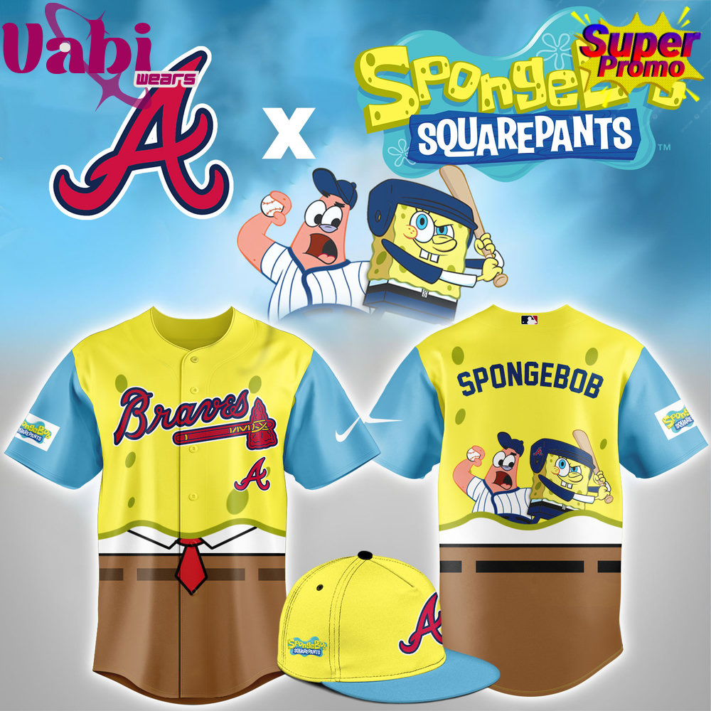 Atlanta Braves X Spongbob Squarepants Night Baseball Jersey Atlanta Braves X Spongbob Squarepants Night Baseball Jersey