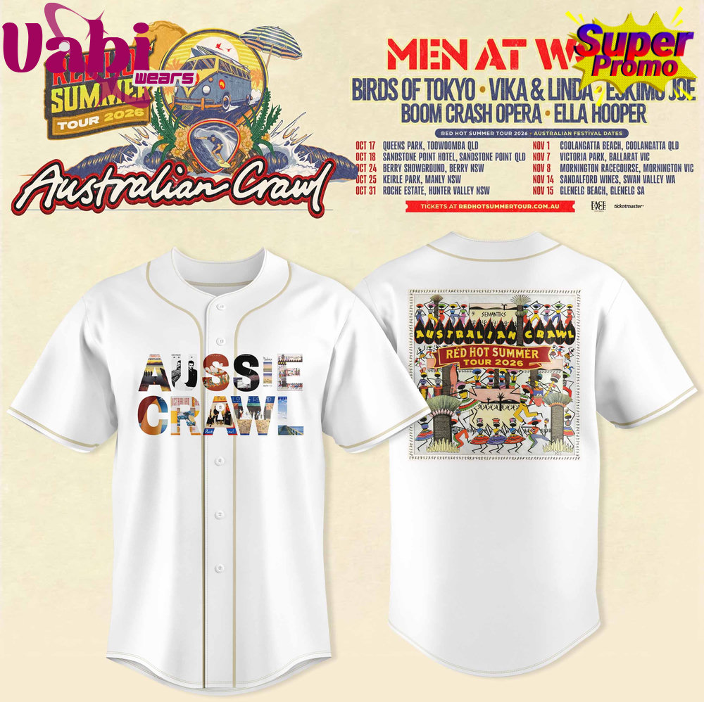 Australian Crawl – Red Hot Summer Tour 2026 Baseball Jersey Australian Crawl – Red Hot Summer Tour 2026 Baseball Jersey