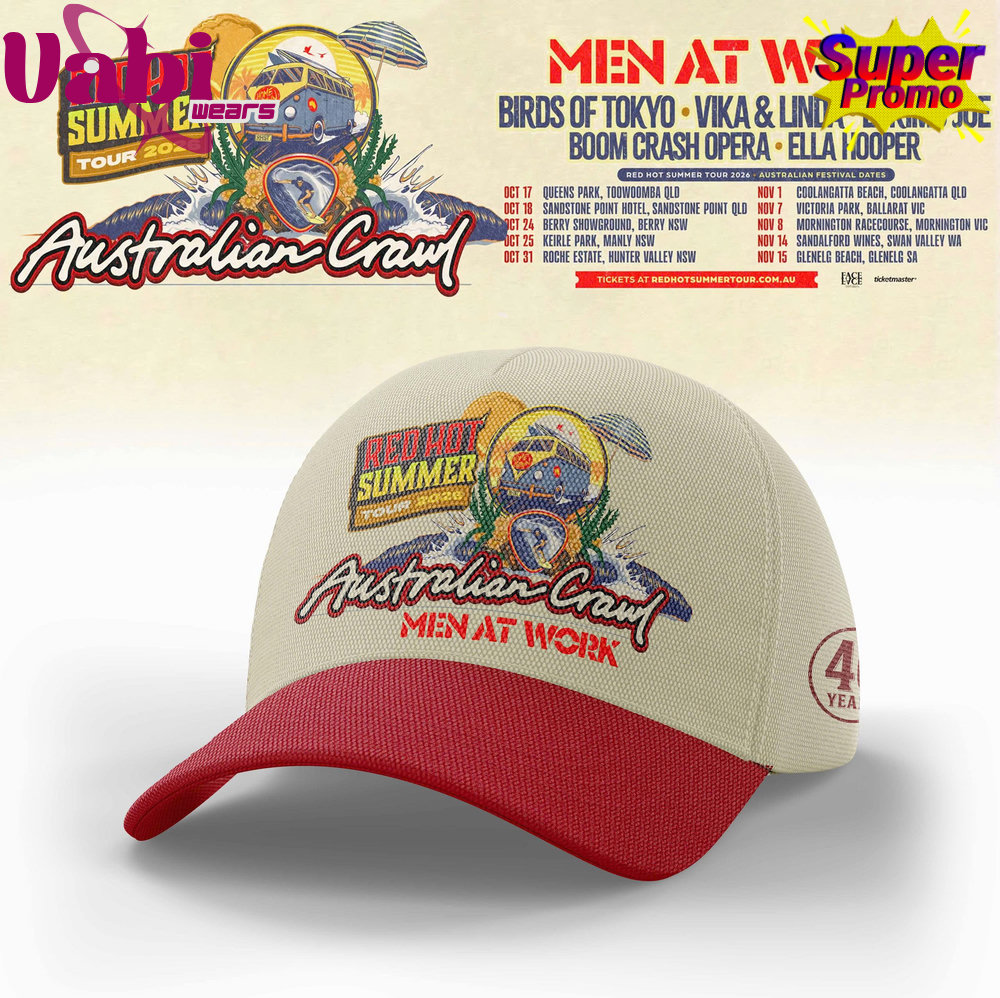 Australian Crawl – Red Hot Summer Tour 2026 Cap Australian Crawl – Red Hot Summer Tour 2026 Cap