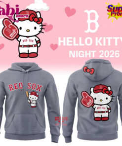 Boston Red Sox Hello Kitty Night 2026 Plus Gray Hoodie Boston Red Sox Hello Kitty Night 2026 Plus Gray Hoodie