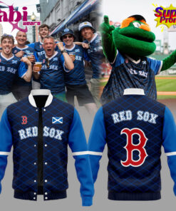 Boston Red Sox Scottish Celebration 2026 Seamless Diamond Pattern Baseball Jacket