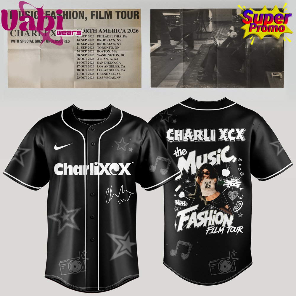 Charli XCX Music, Fashion, Film Tour 2026 Black Jersey Edition Charli XCX Music, Fashion, Film Tour 2026 Black Jersey Edition