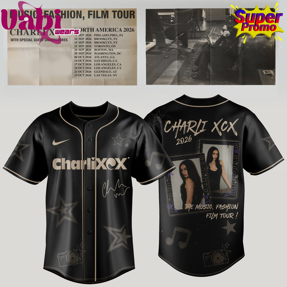 Charli XCX Music, Fashion, Film Tour 2026 Black Jersey Edition Charli XCX Music, Fashion, Film Tour 2026 Black Jersey Edition