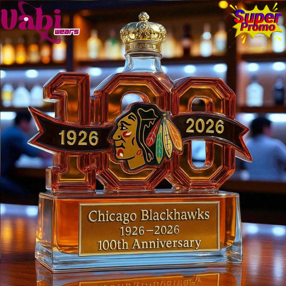 Chicago Blackhawks 100th Anniversary Whiskey Bottle Chicago Blackhawks 100th Anniversary Whiskey Bottle