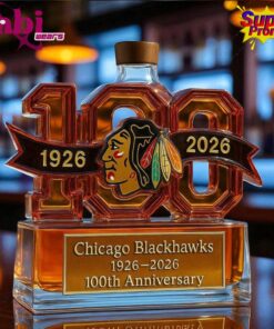 Chicago Blackhawks 100th Anniversary Whiskey Bottle 4 Chicago Blackhawks 100th Anniversary Whiskey Bottle 3