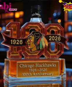 Chicago Blackhawks 100th Anniversary Whiskey Bottle 2 Chicago Blackhawks 100th Anniversary Whiskey Bottle 4
