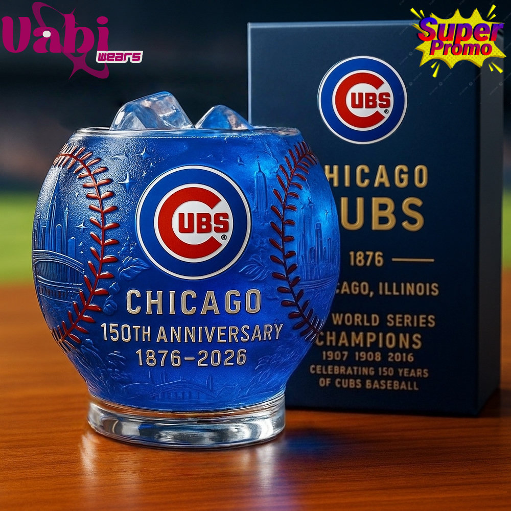 Chicago Cubs 150th Anniversary Whiskey Glass Chicago Cubs 150th Anniversary Whiskey Glass