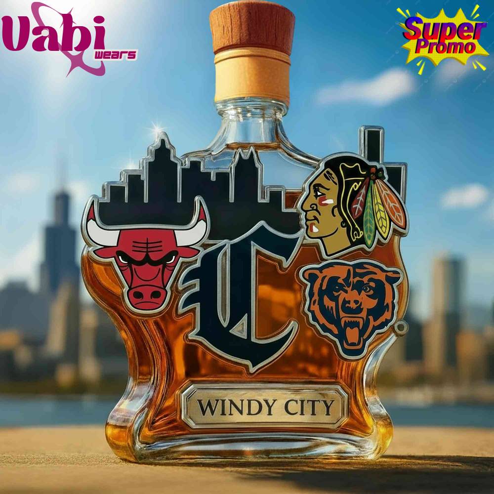Chicago Team's Limited Edition City Whiskey Bottle Chicago Team's Limited Edition City Whiskey Bottle