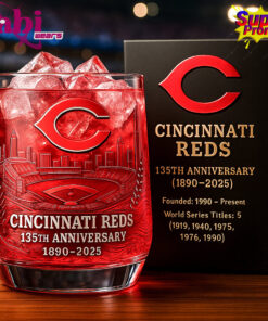 Cincinnati Reds 135th Anniversary Whiskey Glass