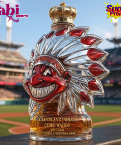 Cleveland Indians Chief Wahoo 124th Anniversary Whiskey Bottle