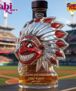Cleveland Indians Chief Wahoo 124th Anniversary Whiskey Bottle