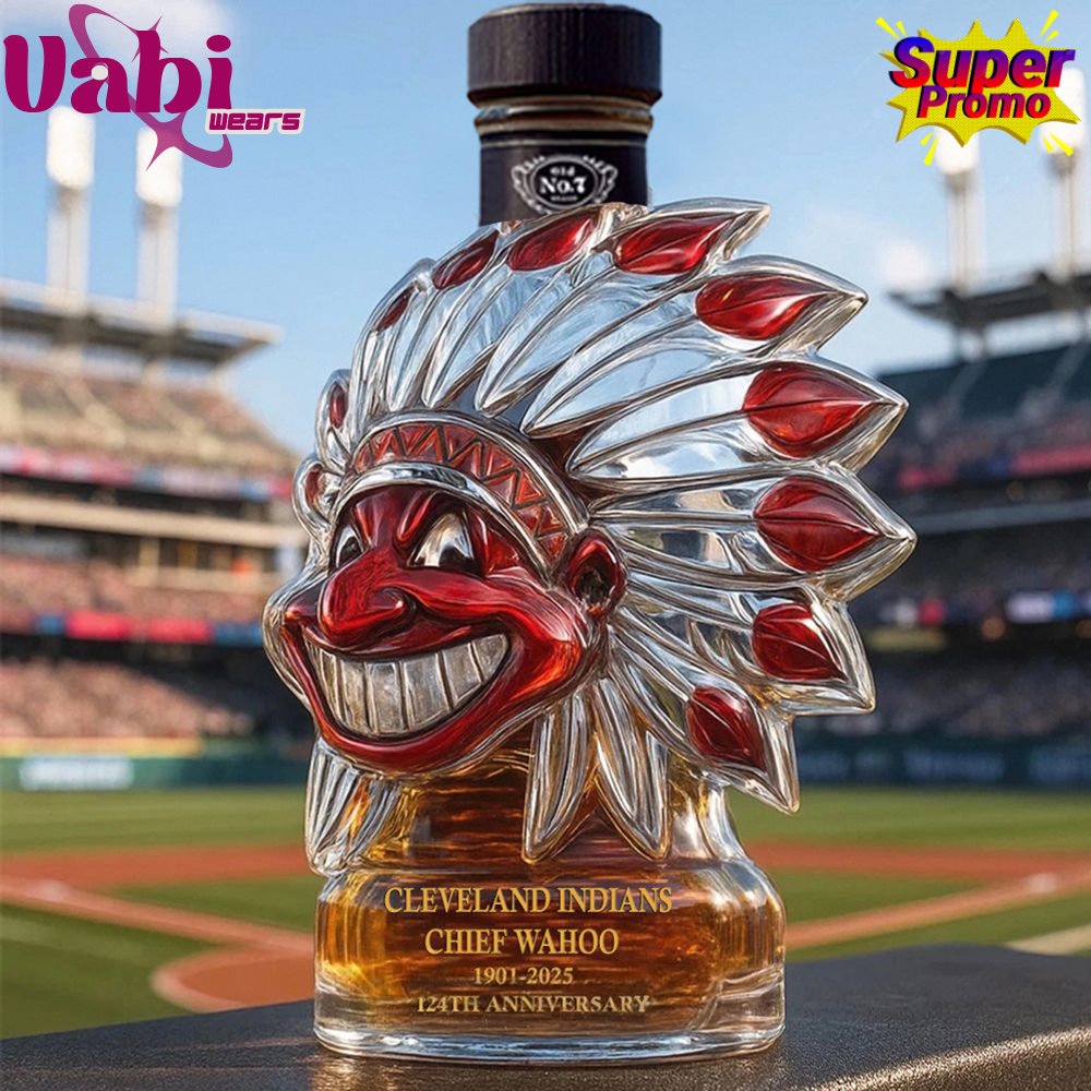 Cleveland Indians Chief Wahoo 124th Anniversary Whiskey Bottle Cleveland Indians Chief Wahoo 124th Anniversary Whiskey Bottle