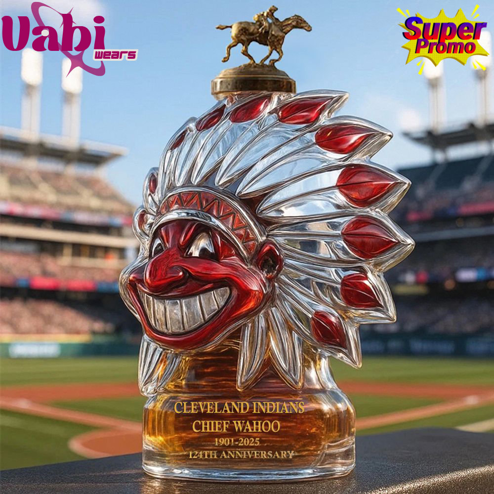 Cleveland Indians Chief Wahoo 124th Anniversary Whiskey Bottle Cleveland Indians Chief Wahoo 124th Anniversary Whiskey Bottle
