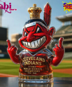 Cleveland Indians Chief Wahoo “2 Time World Series Champions” Whiskey Bottle