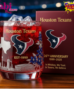 Houston Texans 26th Anniversary Whiskey Glass