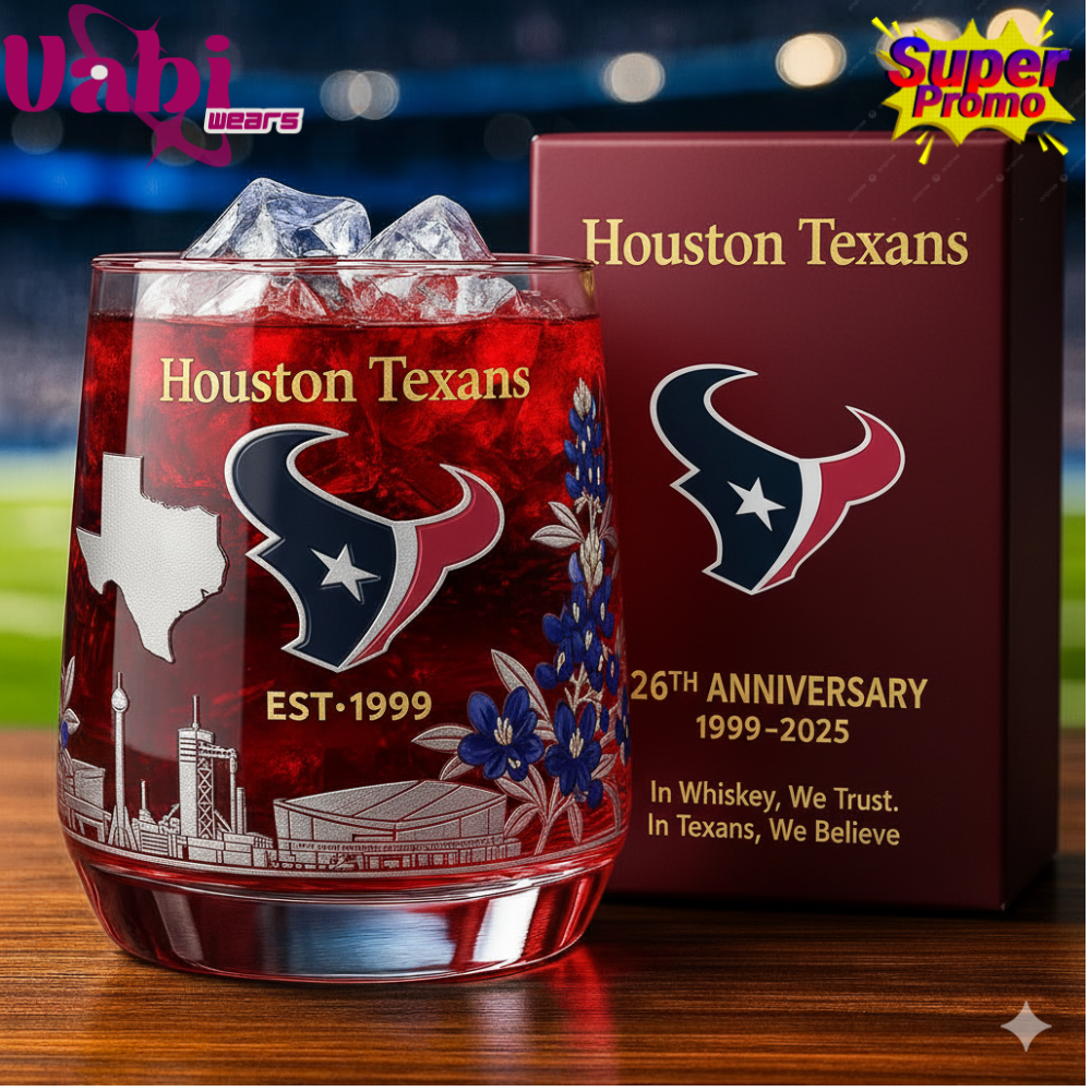 Houston Texans 26th Anniversary Whiskey Glass Houston Texans 26th Anniversary Whiskey Glass