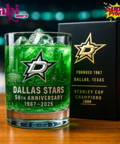Dallas Stars 58th Anniversary Whiskey Glass