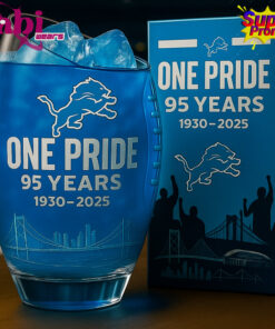 Detroit Lions 95th ANNIVERSARY Whiskey Glass