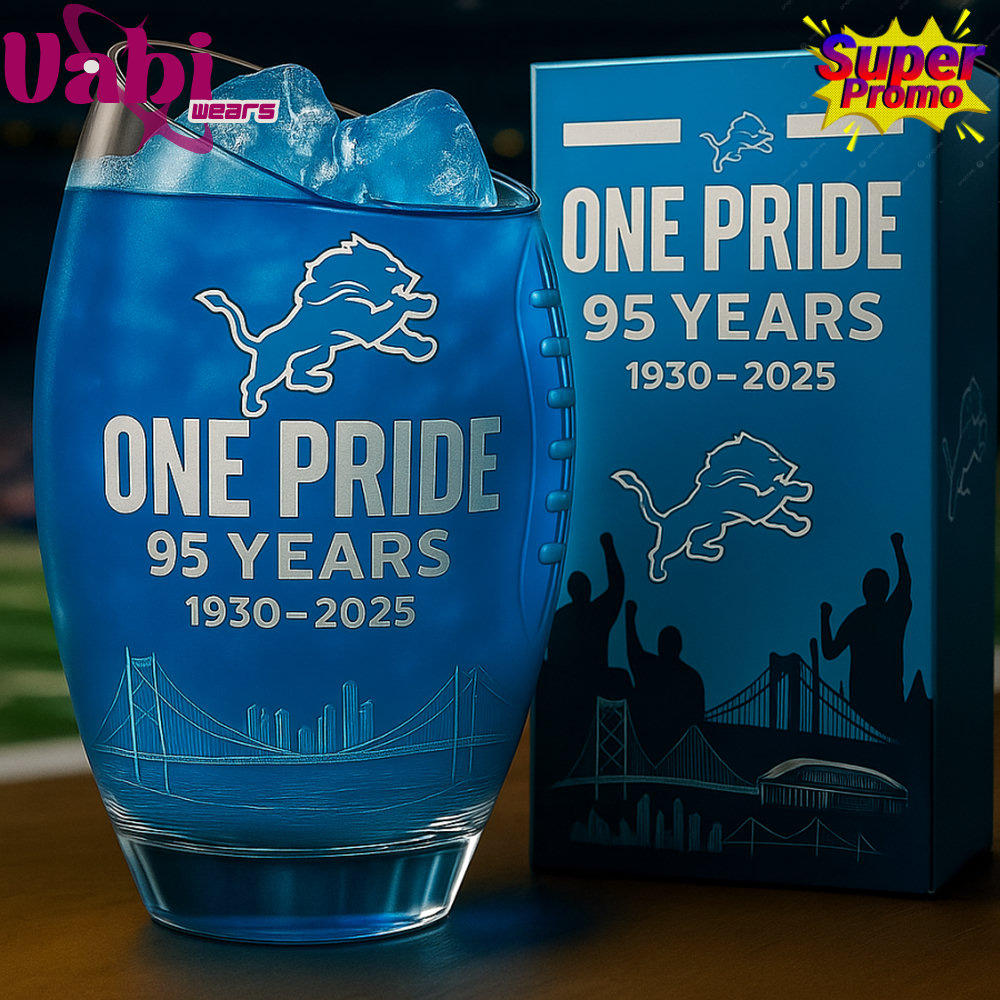 Detroit Lions 95th ANNIVERSARY Whiskey Glass Detroit Lions 95th ANNIVERSARY Whiskey Glass
