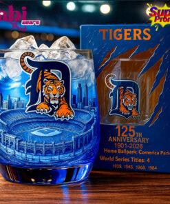 Detroit Tigers 125th Anniversary Whiskey Glass
