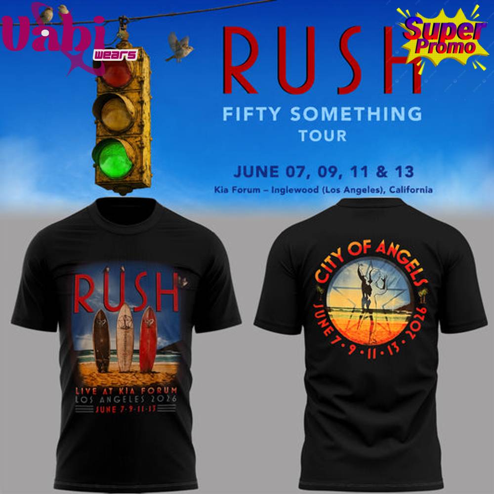 RUSH Fifty Something TOUR 2026 Exclusive Version Los Angeles, California Limited Edition T-shirt RUSH Fifty Something TOUR 2026 Exclusive Version Los Angeles, California Limited Edition T-shirt