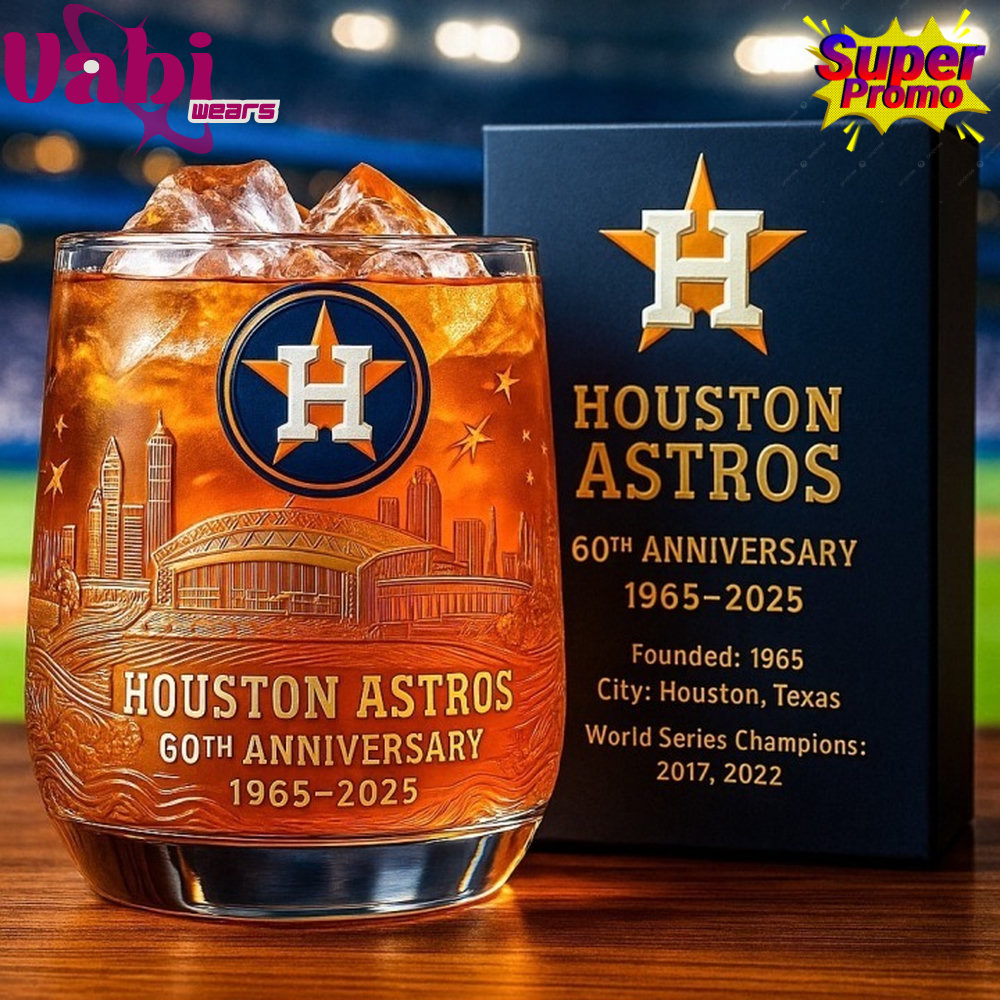Houston Astros 60th Anniversary Whiskey Glass Houston Astros 60th Anniversary Whiskey Glass