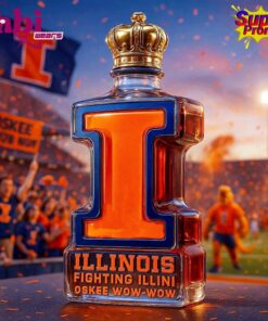 Illinois Fighting Illini “Oskee Wow Wow” Whiskey Bottle