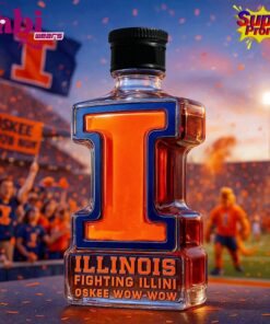 Illinois Fighting Illini “Oskee Wow Wow” Whiskey Bottle