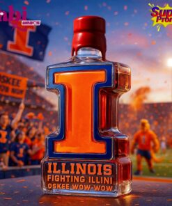 Illinois Fighting Illini "Oskee Wow Wow" Whiskey Bottle 2 Illinois Fighting Illini Oskee Wow Wow Whiskey Bottle 3