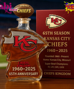 Kansas City Chiefs 65th Season “Chiefs Kingdom” Whiskey Bottle