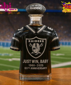 Las Vegas Raiders 65th Anniversary Jersey Design Whiskey Bottle