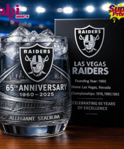Las Vegas Raiders 65th Anniversary Whiskey Glass