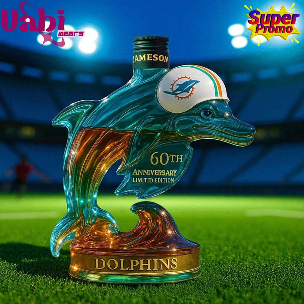 Miami Dolphins Team Spirit 60th Anniversary Limited Edition Whiskey Bottle Miami Dolphins Team Spirit 60th Anniversary Limited Edition Whiskey Bottle