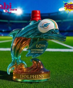 Miami Dolphins Team Spirit 60th Anniversary Limited Edition Whiskey Bottle 3 Miami Dolphins Team Spirit 60th Anniversary Limited Edition Whiskey Bottle 2